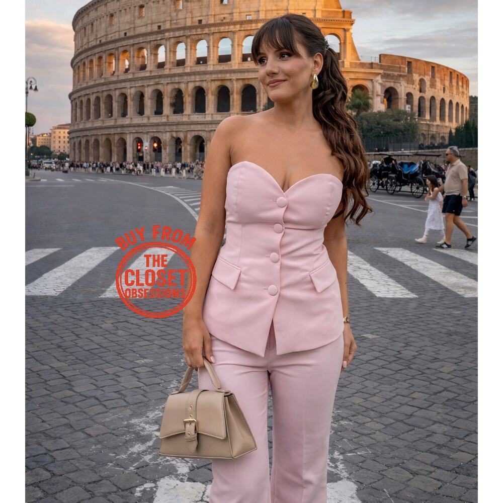 ZARA Pink Strapless Corset Top NWT - Picture 7 of 16